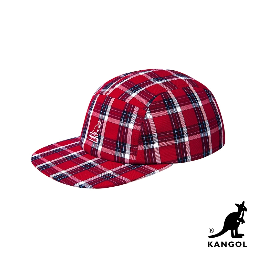 KANGOL-5 PANEL 格紋棒球帽-紅色