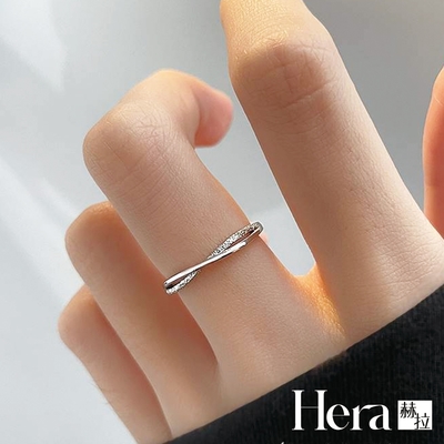【Hera 赫拉】設計感交叉閃砂精鍍銀戒指 H111120706