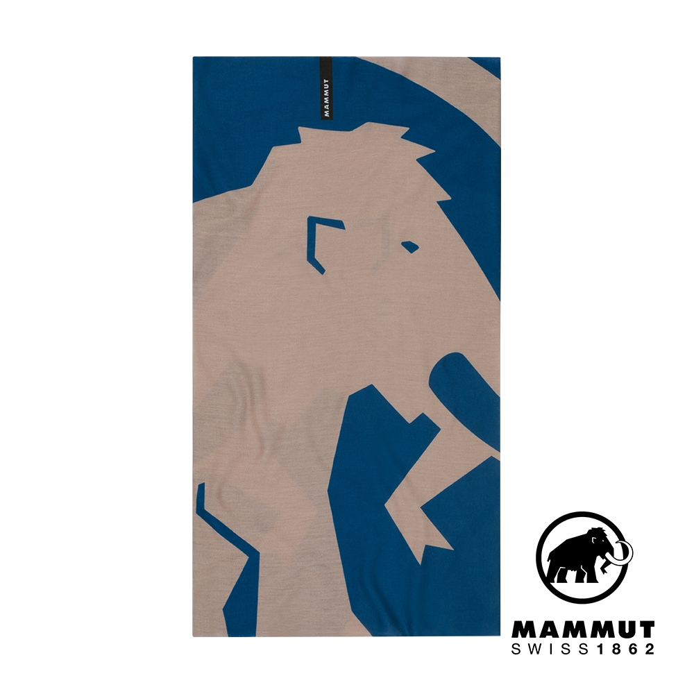 【Mammut 長毛象】Mammut Logo 防曬快乾頭巾 深冰藍/薩凡納褐 #1191-05817