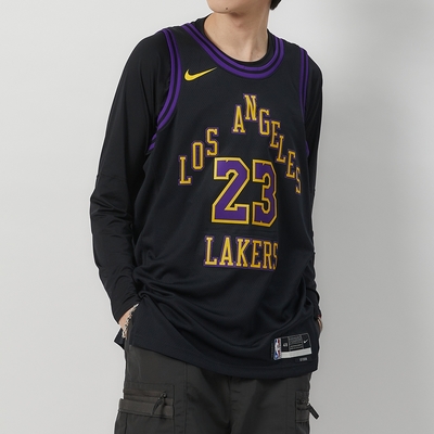 NIKE LeBron James 男款 黑紫色 洛杉磯 湖人隊 詹皇 無袖 籃球 背心 DX8506012
