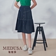 現貨【MEDUSA 曼度莎】I'Care 壓線蛋糕牛仔裙（M-L）｜女短裙 鬆緊腰頭 高彈性 product thumbnail 1