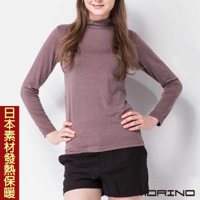 【MORINO摩力諾】(超值2入)(女)日本素材速暖長袖半高領發熱衣-咖啡色