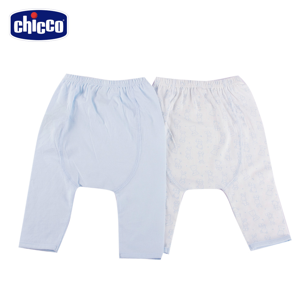 chicco-印花初生褲二入-藍(3-6個月