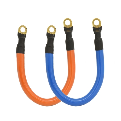 53平方 53m㎡電線 電瓶連接線 串聯線 逆變器連接線 救車線 10mm鍍金端子 電池連接線 (藍/橘線)