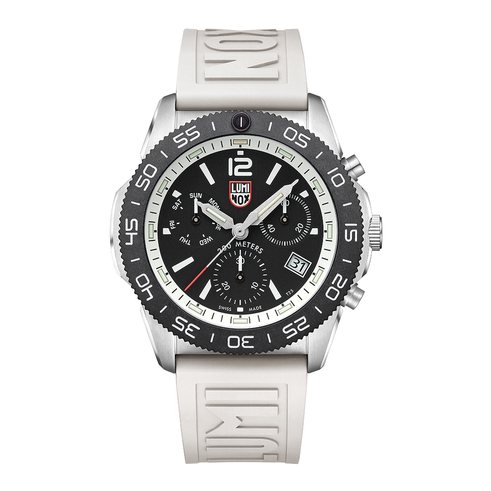 LUMINOX 雷明時 Pacific Diver Chrono雙曆計時200米潛水錶 – 黑x白 44mm / 3141