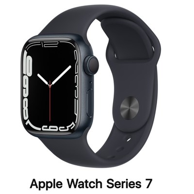 Apple Watch S7 GPS 45mm午夜色鋁金屬錶殼配午夜色運動錶帶(MKN53TA/A)