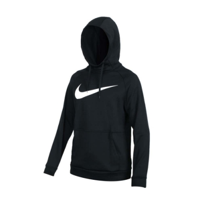 NIKE 男內刷毛長袖連帽T恤-DRI-FIT 保暖 帽T 休閒 上衣 CU6240-010 黑白