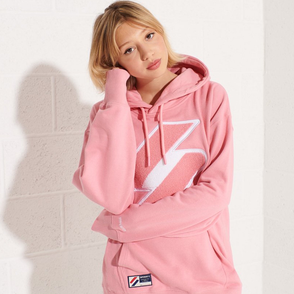 SUPERDRY 女裝 帽T SY CODE LOGO CHE 粉