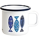 《EXCELSA》單柄琺瑯杯(魚325ml) | 水杯 茶杯 咖啡杯 露營杯 琺瑯杯 product thumbnail 1