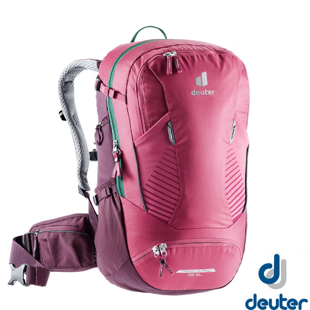 Deuter Trans Alpine 28 SL 自行車背包.透氣休閒旅遊後背包28L_莓紅