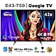 BenQ 43吋 4K量子點護眼Google TV QLED連網液晶顯示器(E43-750) product thumbnail 1