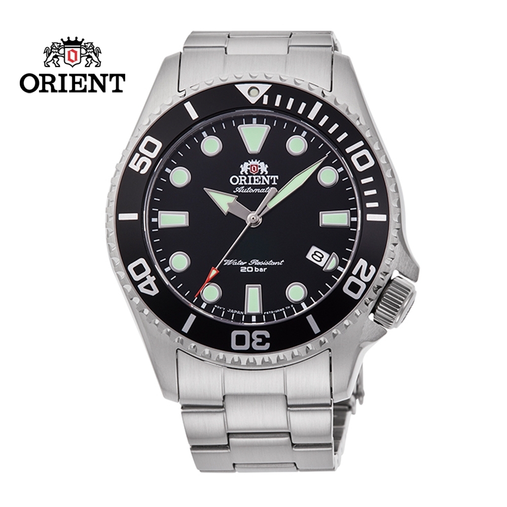 ORIENT 東方錶 WATER RESISTANT系列 200m潛水錶 鋼帶款 黑色 RA-AC0K01B - 43.4mm