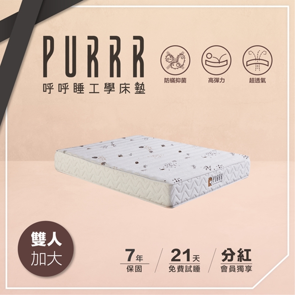 PURRR呼呼睡 | 全綿床墊 環保咖啡系列-雙人加大