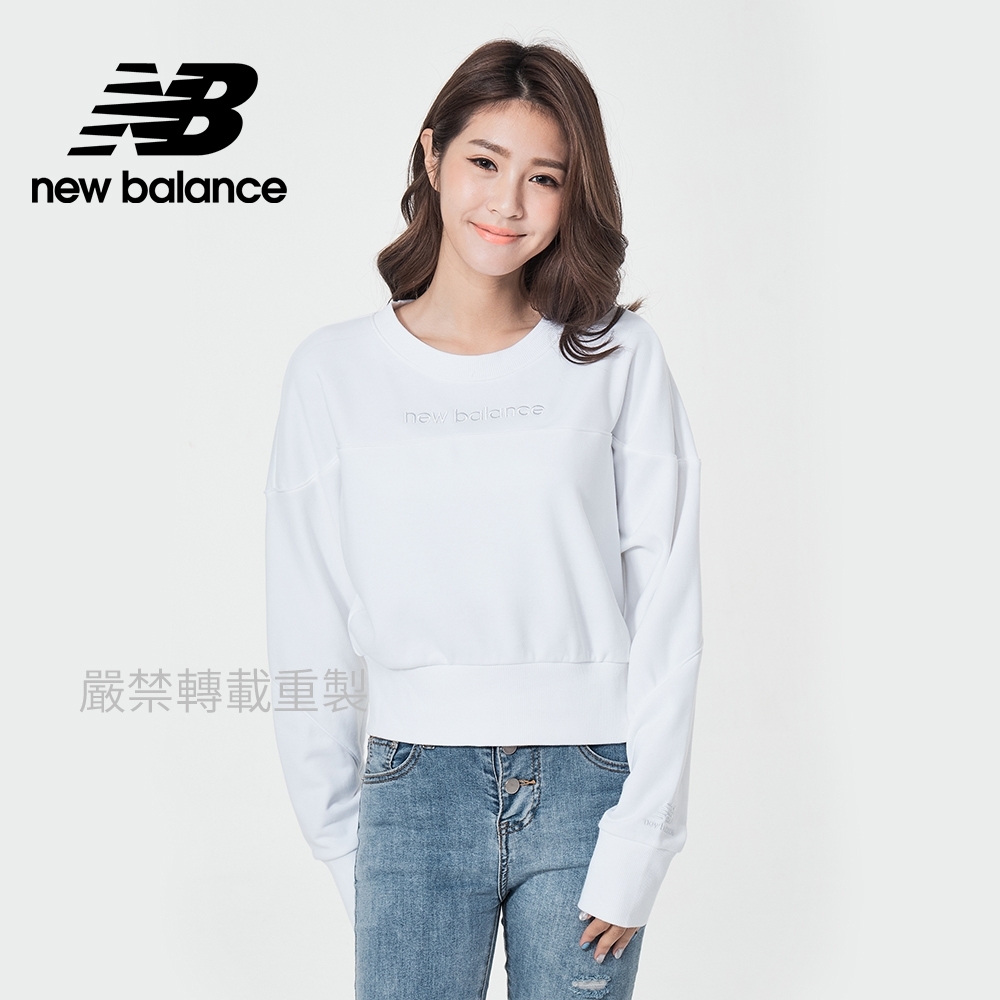 [New Balance]圓領短版長袖_女款_白色_AWT11503WT