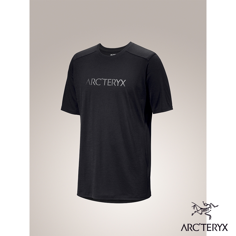 Arcteryx 始祖鳥 男 Ionia Arc'Word Logo 短袖羊毛T恤 黑