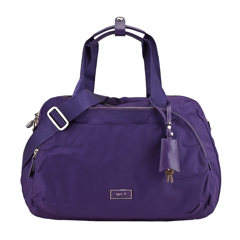 agnes b 金屬框邊雙層旅行袋-小/紫