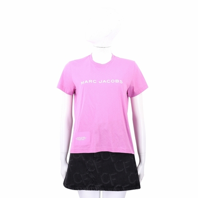 MARC JACOBS 字母粉紫色棉質短袖TEE T恤(女款)