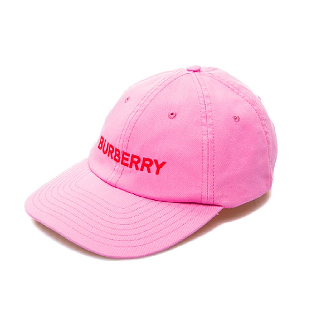 【BURBERRY 巴寶莉】80667841 經典LOGO素面棉質棒球帽/鴨舌帽(粉色)