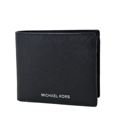 MICHAEL KORS 男款 燙印LOGO防刮零錢袋短夾-黑色