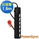 PowerSync 群加 3孔6開6 插斜面開關防雷延長線1.8米TPS366BN0018 product thumbnail 2