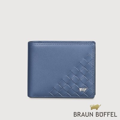 【BRAUN BUFFEL 德國小金牛】台灣總代理 墨菲斯 4卡零錢袋皮夾-復古藍/BF524-315-VBL