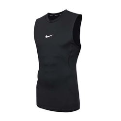 NIKE 男運動緊身背心-DRI-FIT 休閒 上衣 FB7915-010 黑白