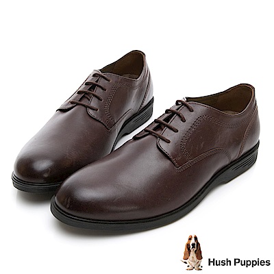 Hush Puppies SHEPSKY 正裝綁帶款皮鞋-深棕