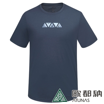 【ATUNAS 歐都納】男款吸濕排汗短袖T恤A8TS2412M深藍/防曬透氣快乾/大尺碼