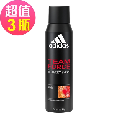 adidas愛迪達 男性香體噴霧(超越魅力)x3瓶組(150ml/瓶)