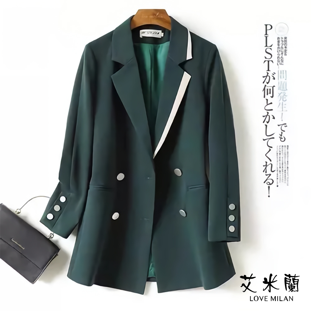 艾米蘭-TOP秋新品日系優雅經典造型西裝外套-2色 (M~XL)