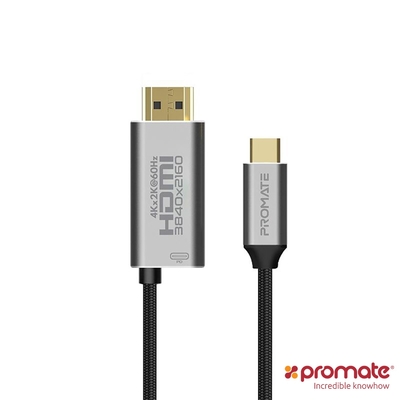 Promate USB-C to HDMI 4K 高解析影音訊號傳輸線(1.8M)(HDMI‐PD60)