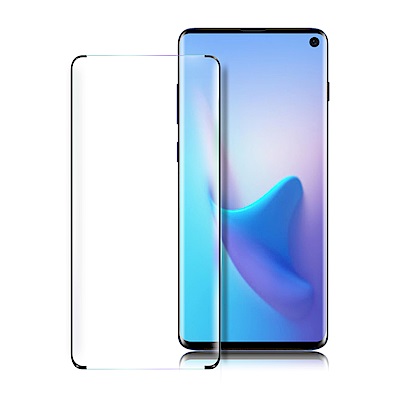 Xmart for 三星 Galaxy S10 全膠3D滿版曲面玻璃貼-黑- 無開孔