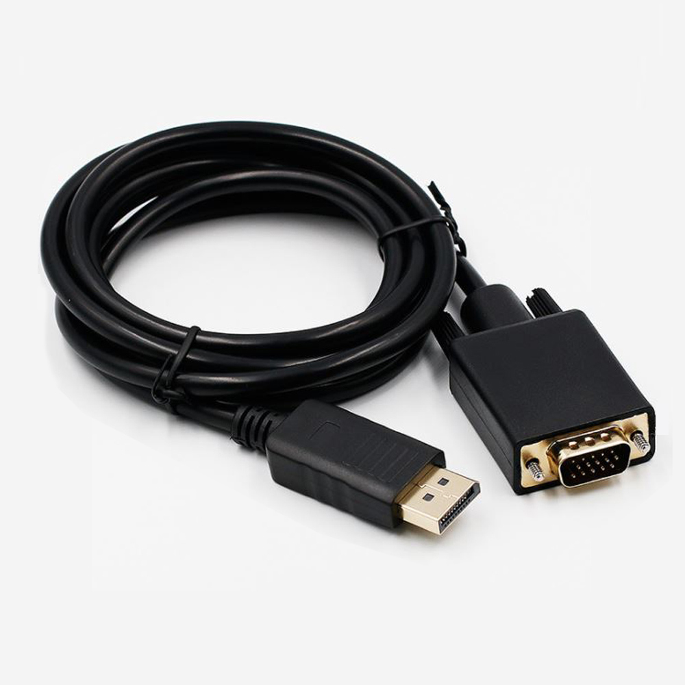 Bravo-u displayport(公) 對 VGA(公) 鍍金頭連接線1.8米(黑)