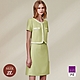 ILEY伊蕾 小香花呢拼接素色平紋假兩件洋裝(綠色；M-2L)1231087015 product thumbnail 1