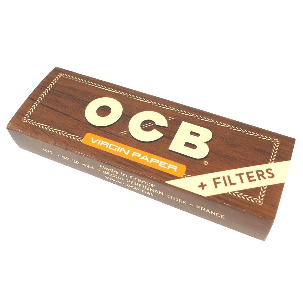 OCB-Virgin Paper+Tips 1 1/4-未漂白超薄捲煙紙+自捲式紙濾嘴*3包