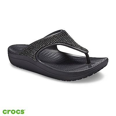 Crocs 卡駱馳 (女鞋) 思瓏漸層閃亮涼拖鞋-205743-0FE