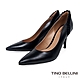 Tino Bellini 巴西進口唯美細褶裝飾牛皮尖頭9cm跟鞋-黑 product thumbnail 1