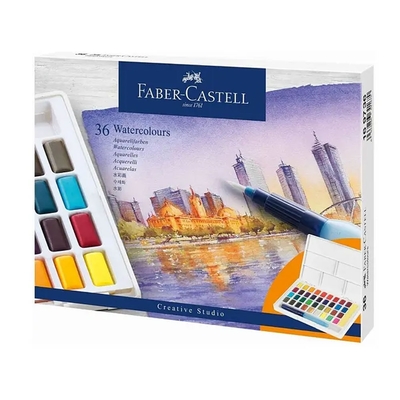 faber-castell 輝柏 攜帶型水彩塊套組-36色/盒 576037 169736