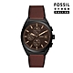 FOSSIL Everett 質紋沉穩雅仕三眼手錶 棕色真皮錶帶 42MM FS5798 product thumbnail 1