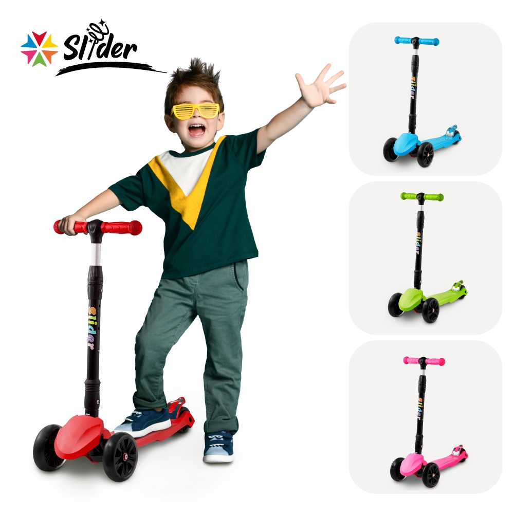 Slider 兒童三輪折疊滑板車XL1(酷紅)