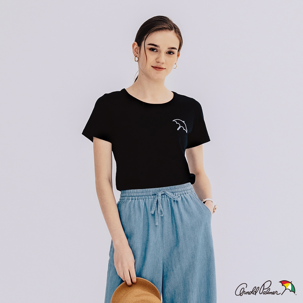 Arnold Palmer -女裝-單色傘基本款T恤(黑色)