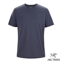 Arcteryx 始祖鳥 男 Cormac Logo 快乾短袖圓領衫 黑寶石/青檸綠