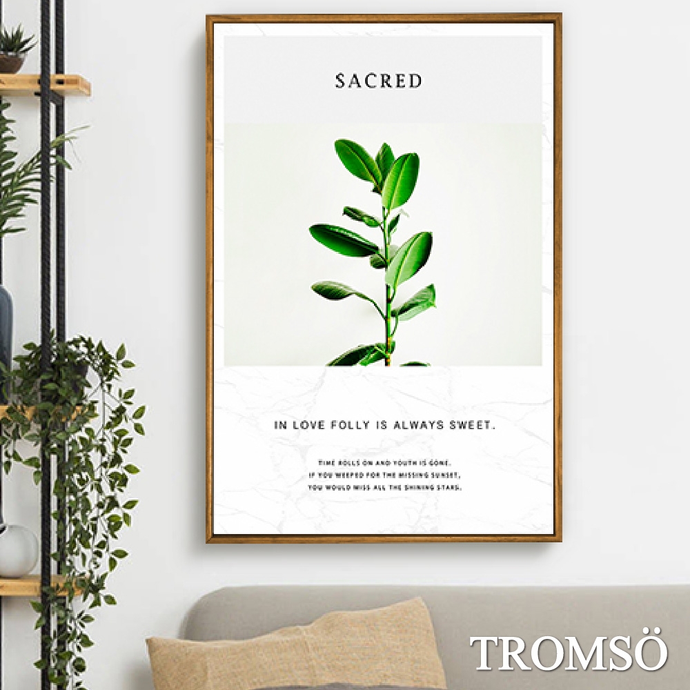 TROMSO北歐生活版畫有框畫-綠葉生活WA205(40x60cm)