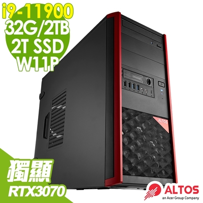 Acer Altos P10F7 商用工作站 (i9-11900/32G/2TSSD+2TB/RTX3070/500W/W11P)