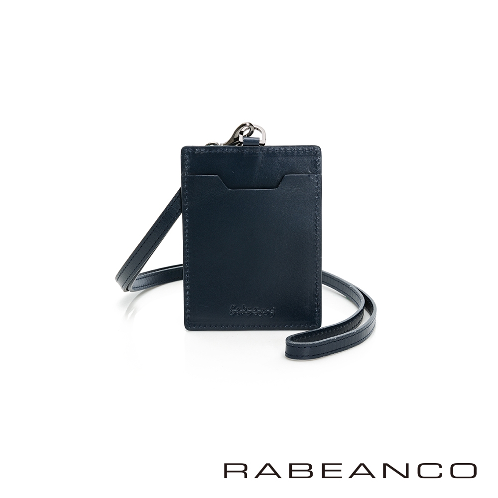 RABEANCO 頂級牛皮雙面直式證件套 深藍