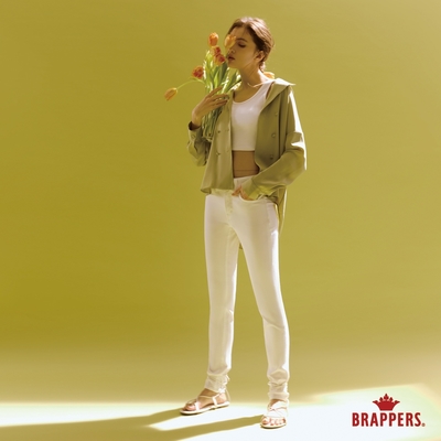 BRAPPERS 女款 Color Life色褲系列-中腰彈性窄管褲-白