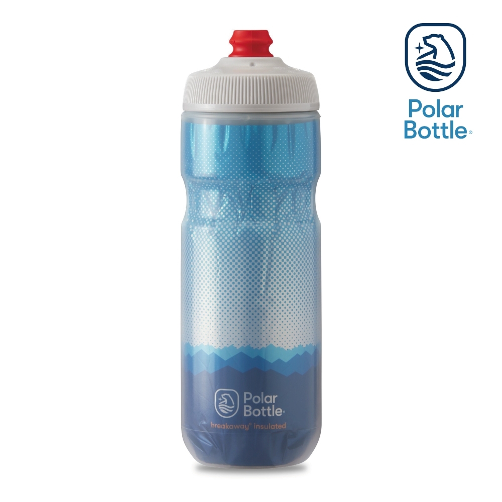 【Polar Bottle】20oz 雙層保冷噴射水壺 RIDGE 藍-銀