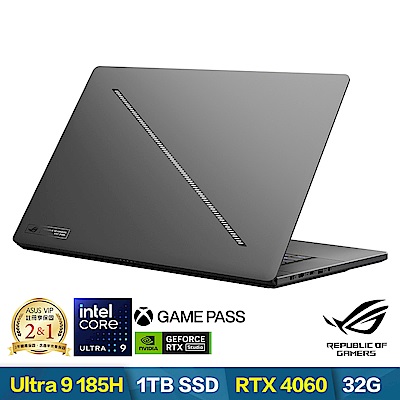 ASUS GU605MV 16吋電競筆電 (Ultra 9-185H/RTX4060/32G/1TB/日蝕灰/有燈效/ROG Zephyrus G16)