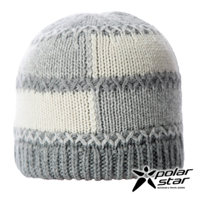 【PolarStar】中性 格子保暖帽『白色』P18601