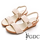 GDC-春夏必備石紋撞色真皮舒適一字涼鞋-可可色 product thumbnail 1